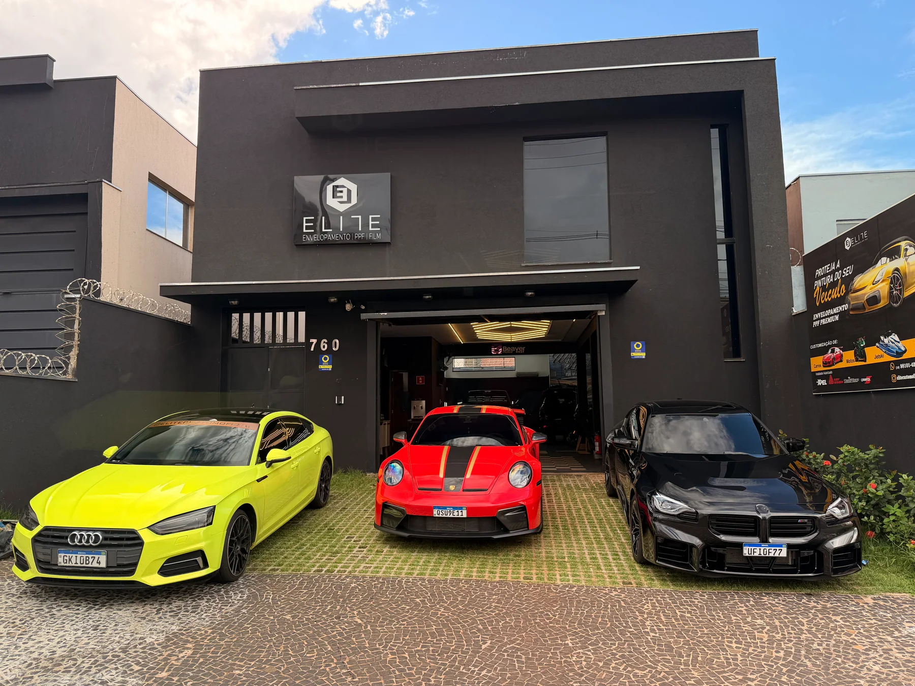 Fachada do estúdio Elite Custom em Ribeirão Preto